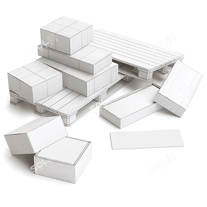 Multi-Size Boxes and Pallets 3D model image 6