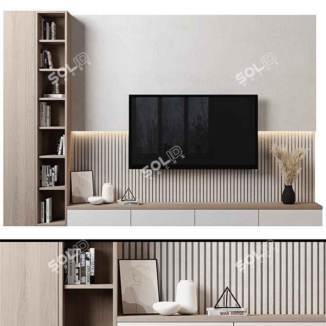 Modular TV Wall Unit 3D model image 1