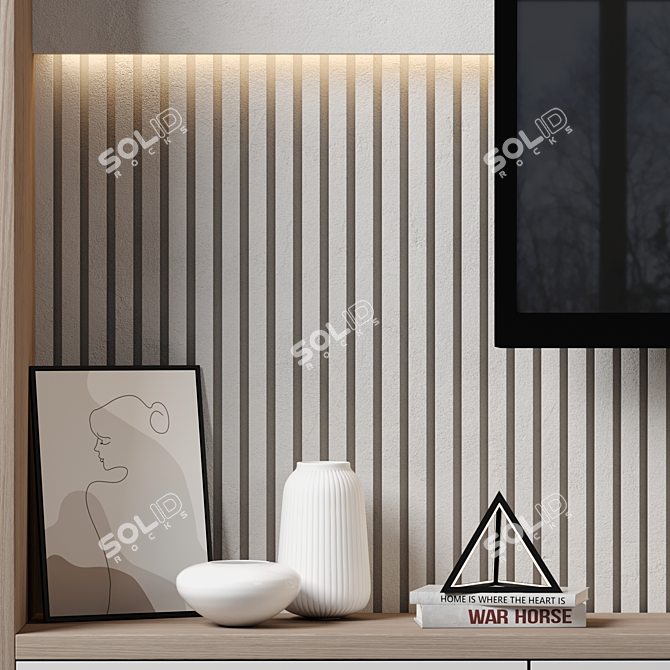 Modular TV Wall Unit 3D model image 3