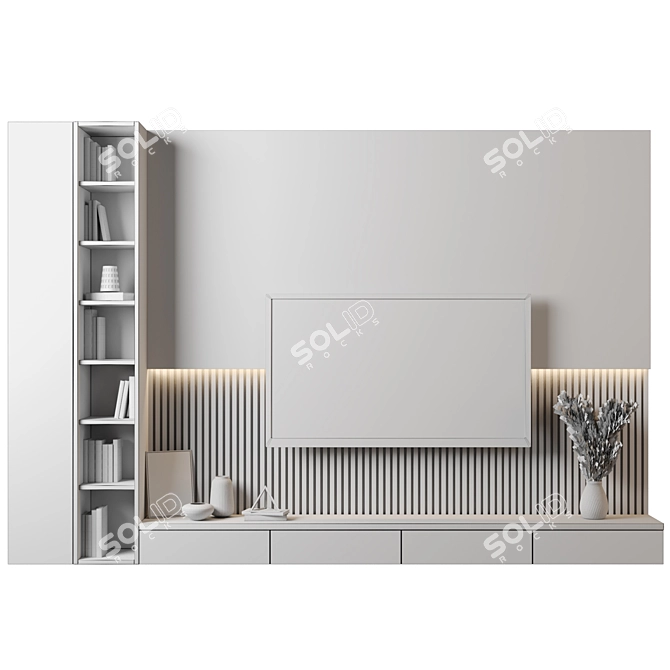 Modular TV Wall Unit 3D model image 5