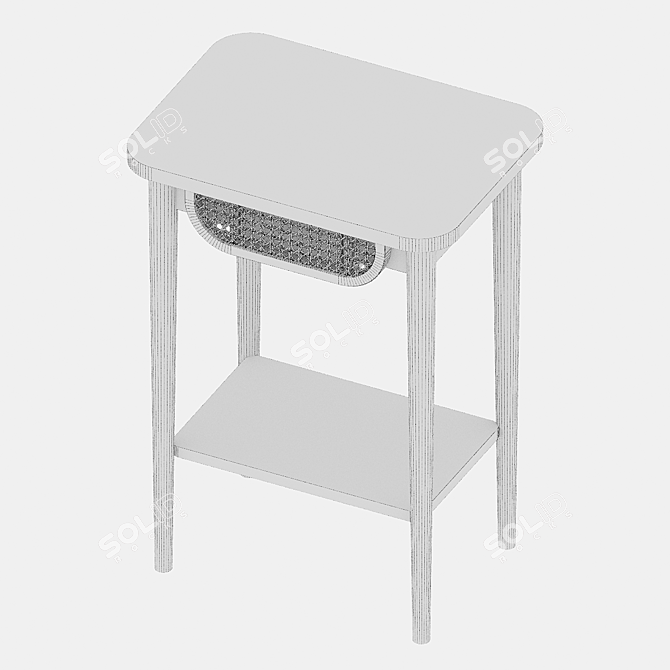 Rattan Bedside Table, Buisseau 3D model image 3