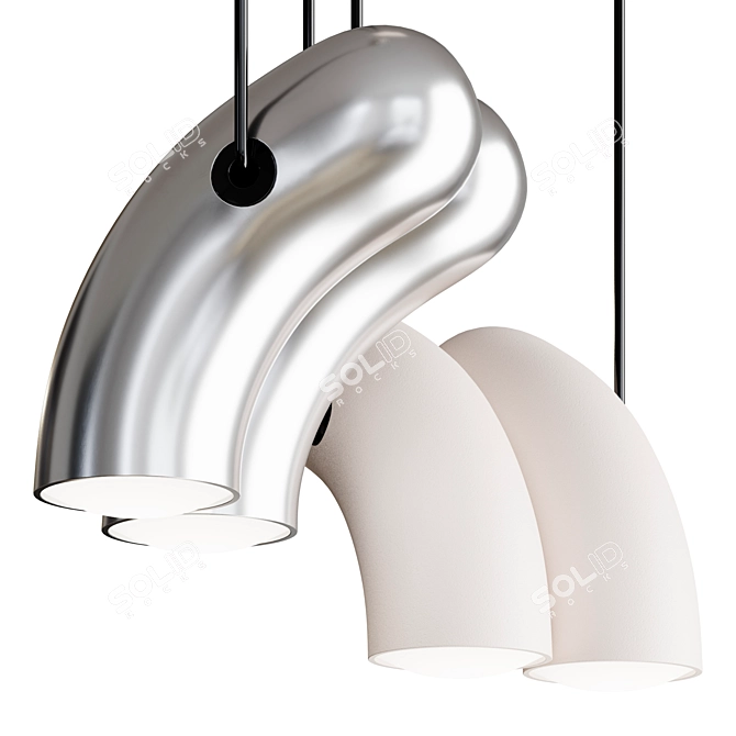 Sleek Pendant Light Fixture 3D model image 1