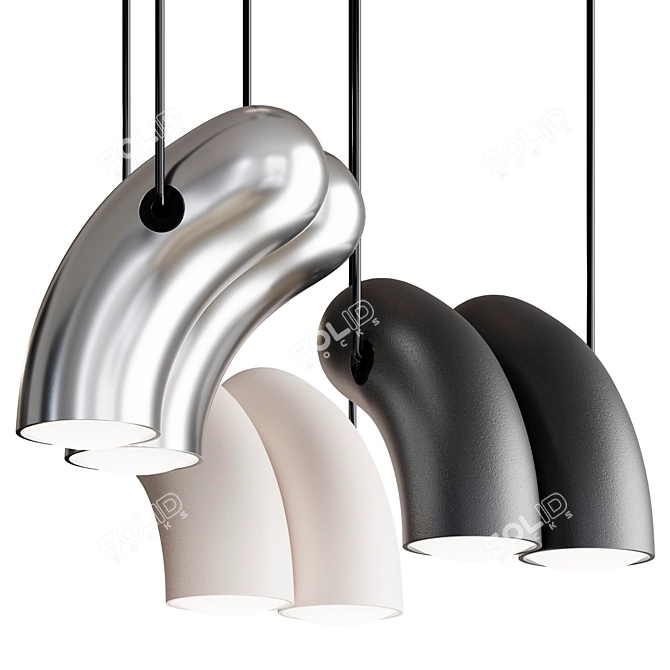 Sleek Pendant Light Fixture 3D model image 2