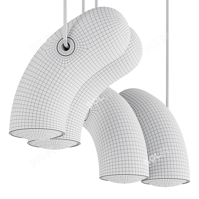 Sleek Pendant Light Fixture 3D model image 3