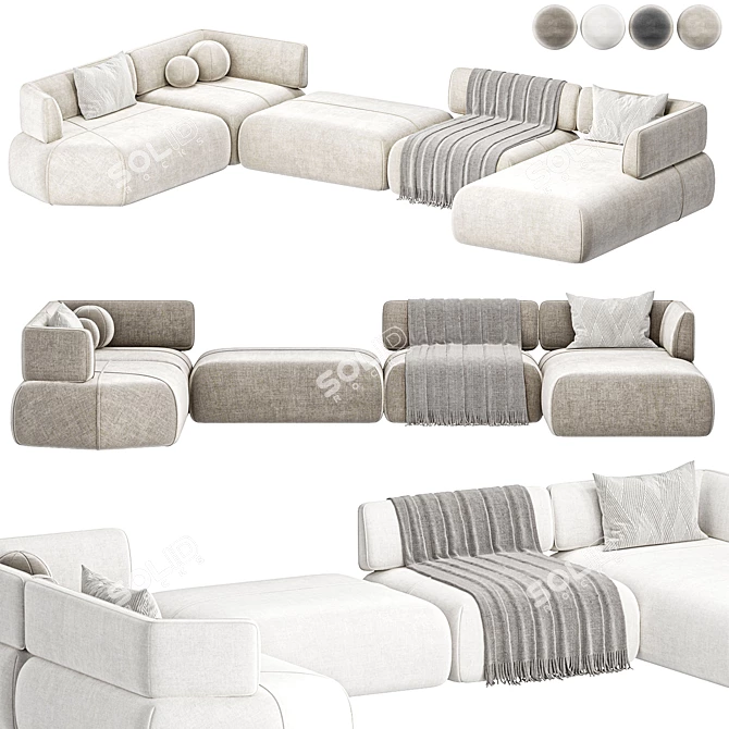 Modern Disruption Corner Sofa - GV Edition 3D model image 1