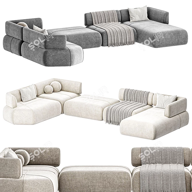 Modern Disruption Corner Sofa - GV Edition 3D model image 2