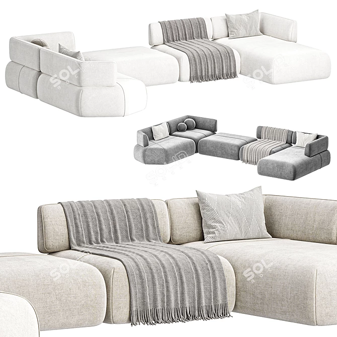 Modern Disruption Corner Sofa - GV Edition 3D model image 3