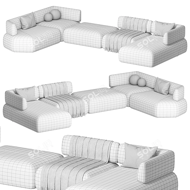 Modern Disruption Corner Sofa - GV Edition 3D model image 4