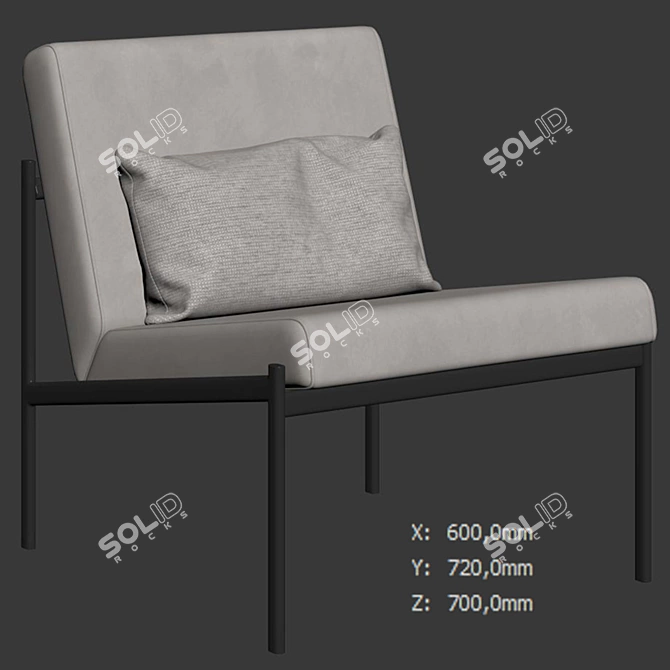 Kiki Lounge Chair and Ottoman 3D model image 6