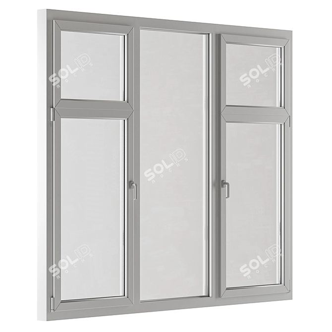 Modern White Window Frames Set 3D model image 4