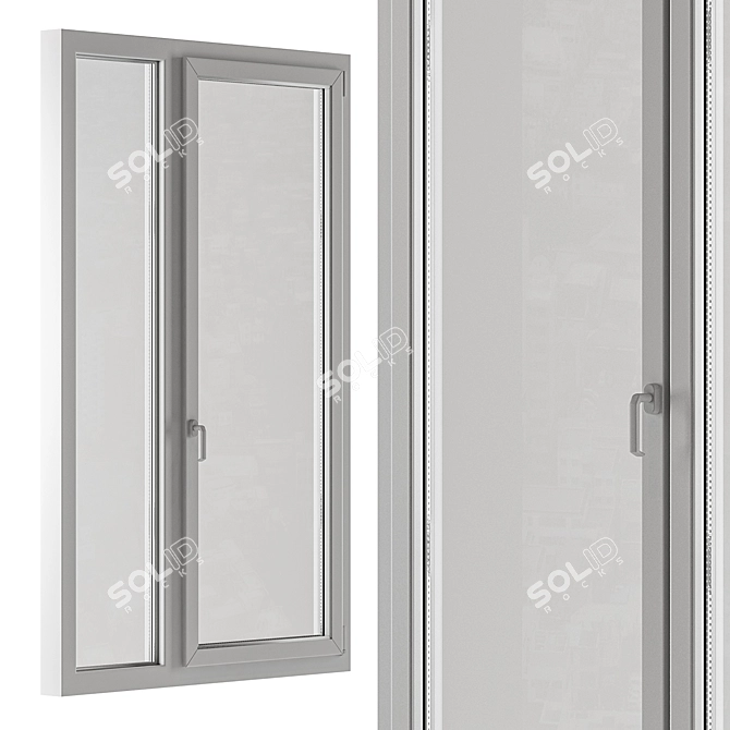 Modern White Window Frames Set 3D model image 5