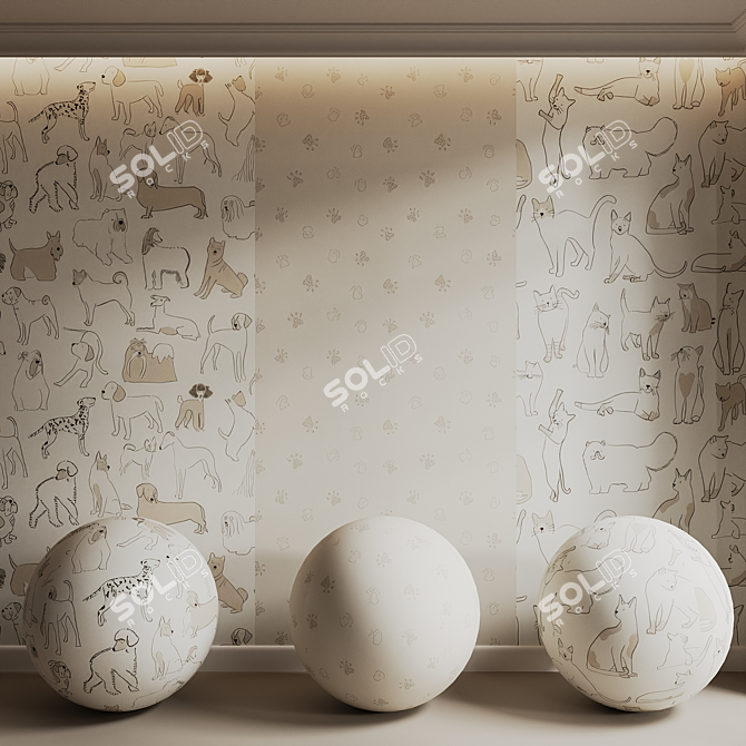 Premium 4K Kids Wallpaper Bundle 3D model image 1