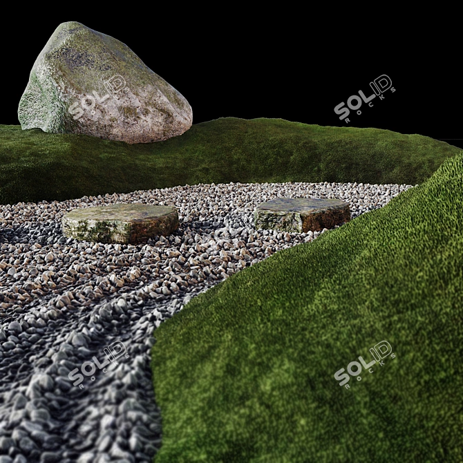  Tranquil Zen Rock Garden 3D model image 3