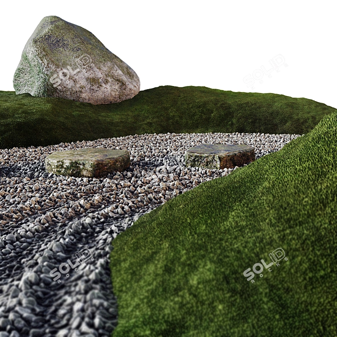  Tranquil Zen Rock Garden 3D model image 7