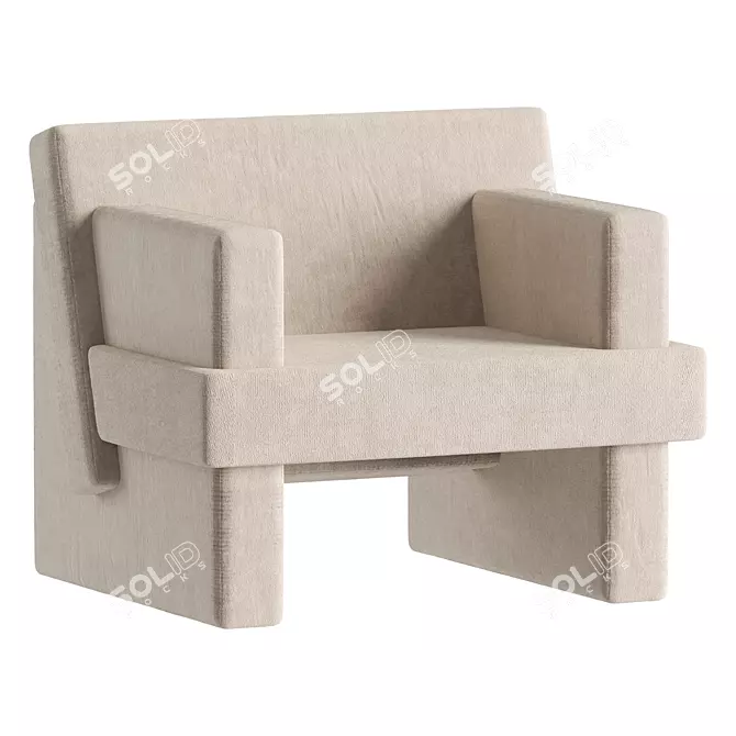 Geometric Bold Armchair Export Render 3D model image 1