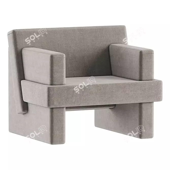 Geometric Bold Armchair Export Render 3D model image 5