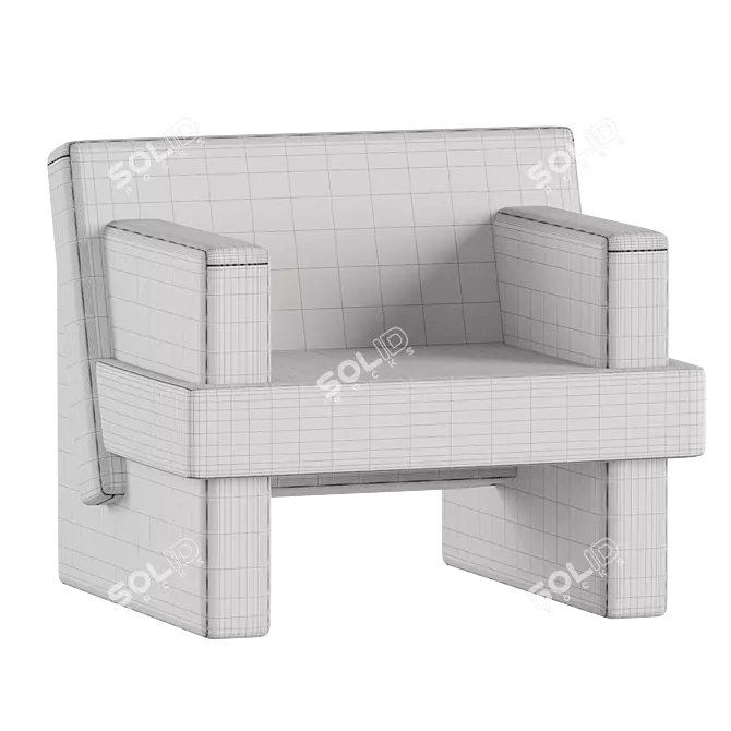 Geometric Bold Armchair Export Render 3D model image 6