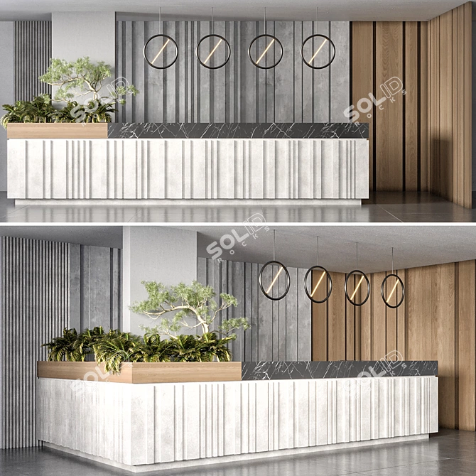 Sleek Reception Desk Design 3D model image 1