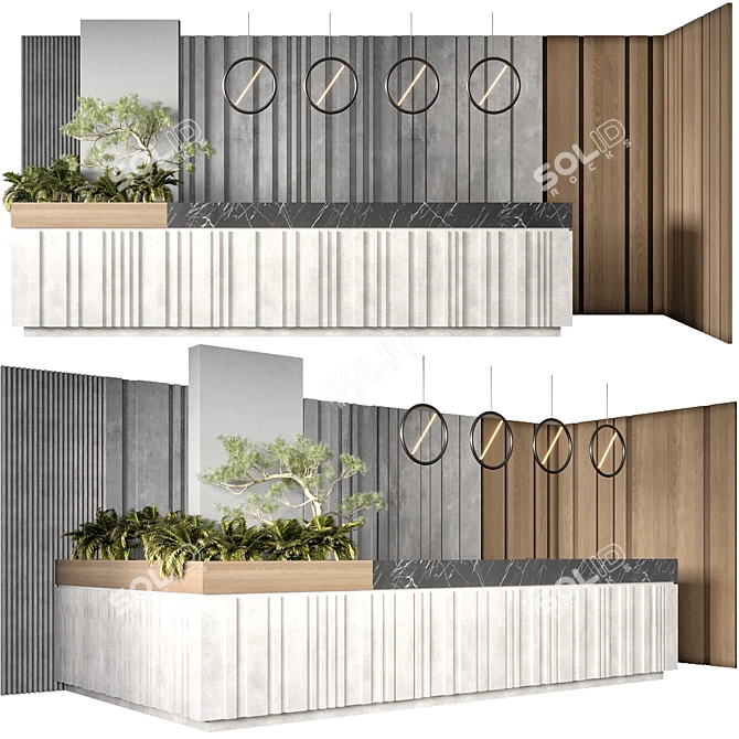 Sleek Reception Desk Design 3D model image 3