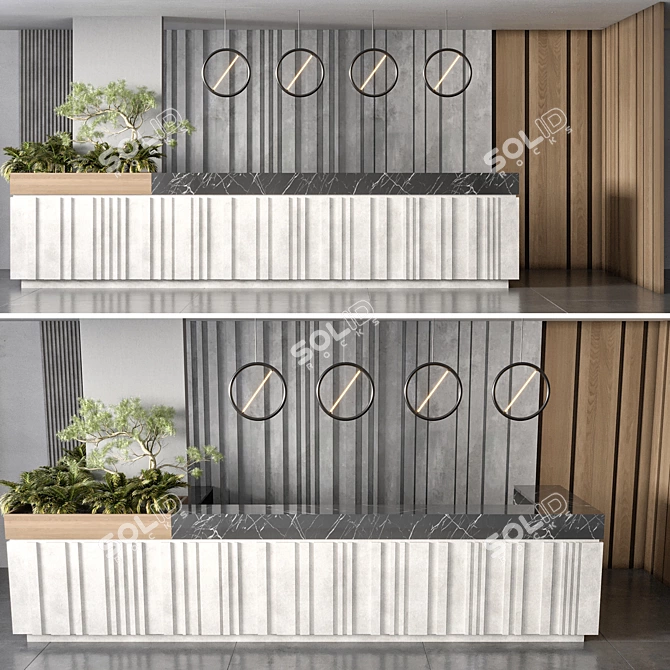 Sleek Reception Desk Design 3D model image 4