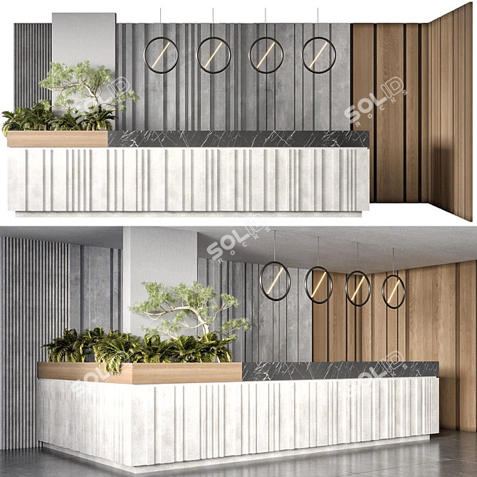 Sleek Reception Desk Design 3D model image 5