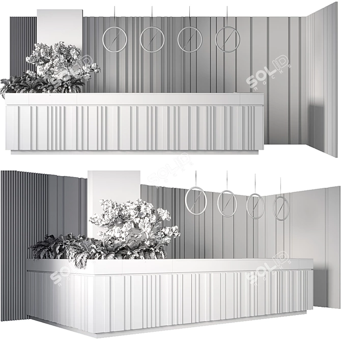 Sleek Reception Desk Design 3D model image 6