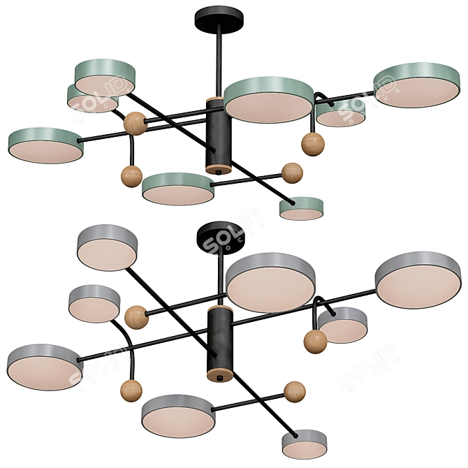 Stylish Technum LED Chandelier 3D model image 1