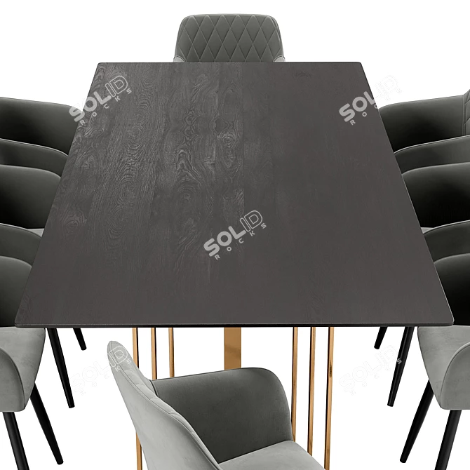Modern Dining Chair and Table 3D model image 2