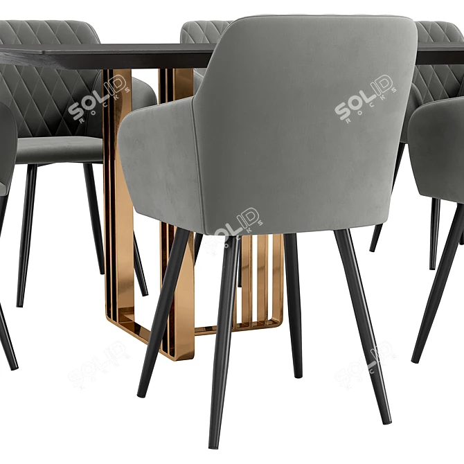 Modern Dining Chair and Table 3D model image 4