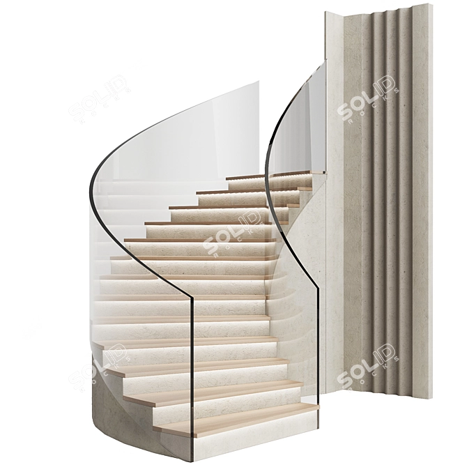 Modern Decorative Panel Staircase 3D model image 1