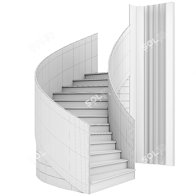 Modern Decorative Panel Staircase 3D model image 3