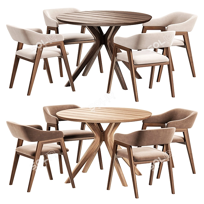 Rustic Chelsea Chair & Table 3D model image 1