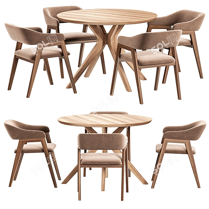 Rustic Chelsea Chair & Table 3D model image 3