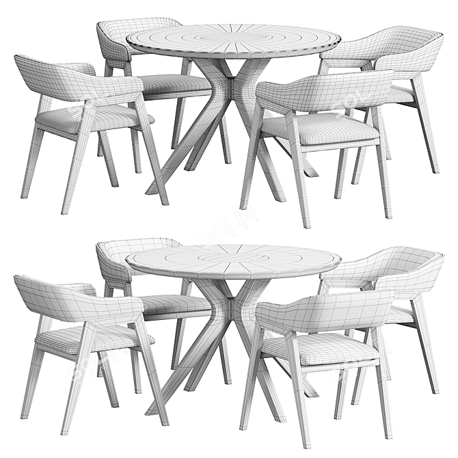 Rustic Chelsea Chair & Table 3D model image 4