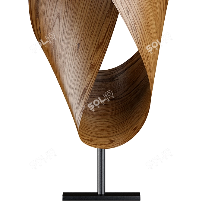 Handcrafted Wooden Freestanding Art Piece 3D model image 4