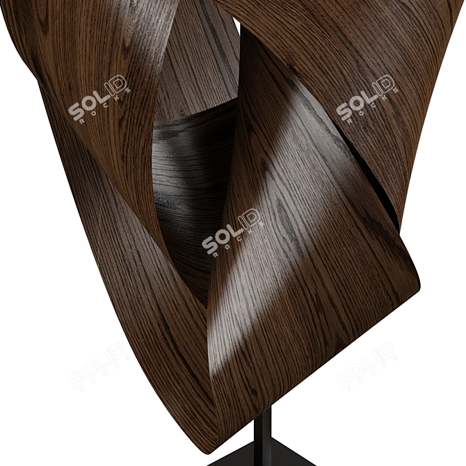 Handcrafted Wooden Freestanding Art Piece 3D model image 5