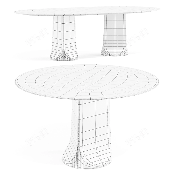 Togrul Marble Dining Table Set 3D model image 5
