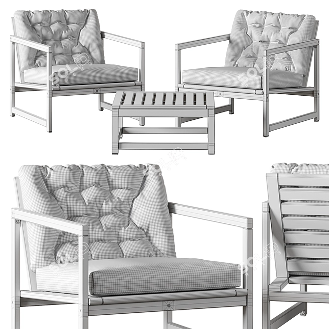 Nammaro Outdoor Furniture Set 3D model image 4