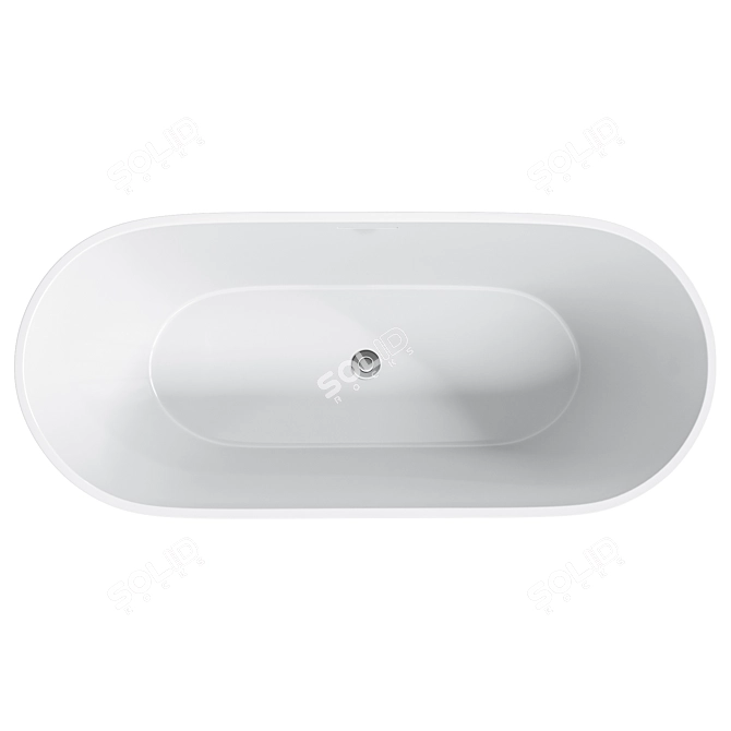 V+A Oval Freestanding Bath White 3D model image 2