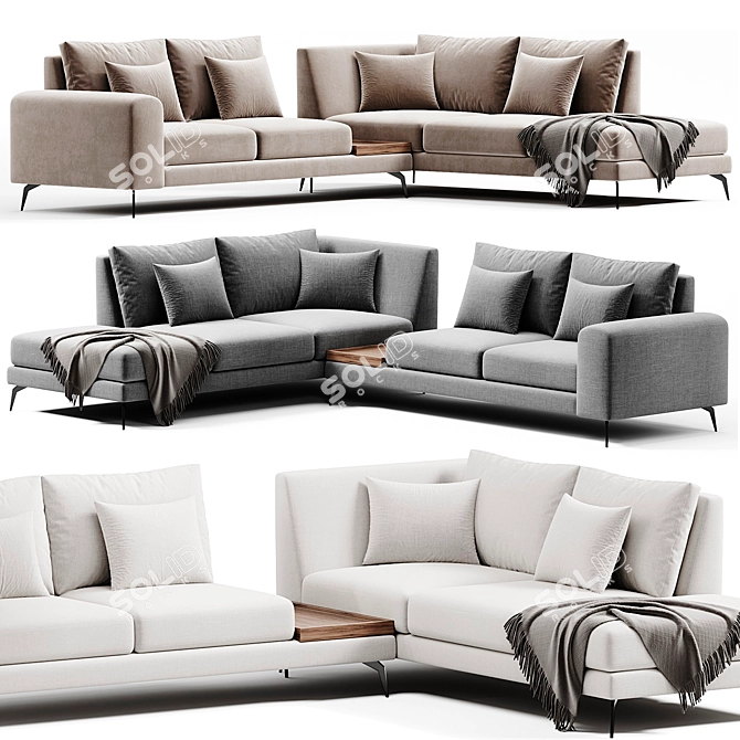 Elegant Long Island Sofa Design 3D model image 3