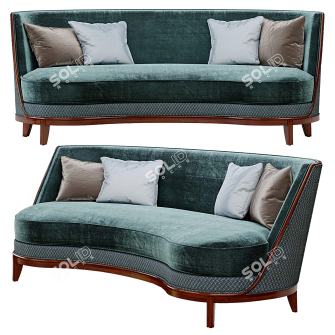 Luxury 2-Seater Normandie Sofa 3D model image 1