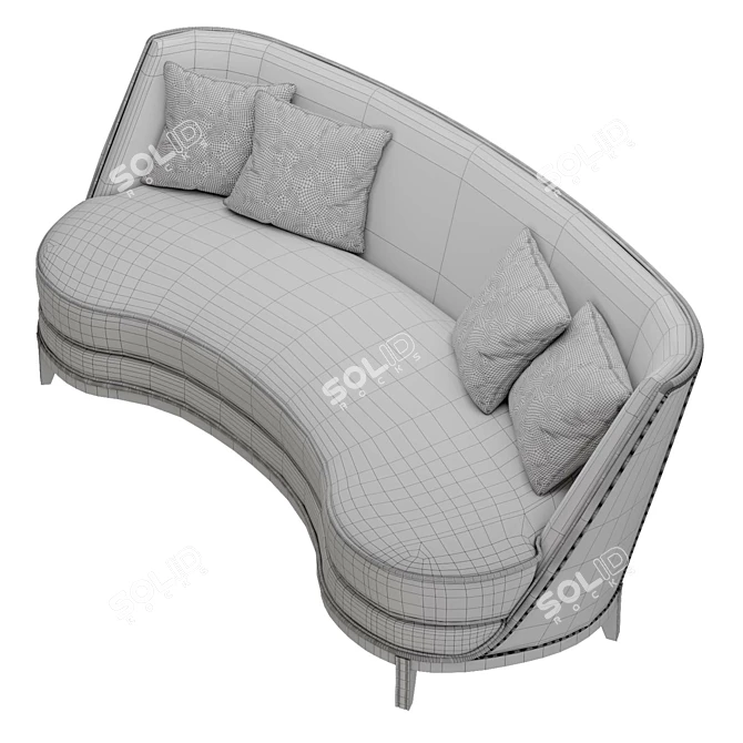 Luxury 2-Seater Normandie Sofa 3D model image 3