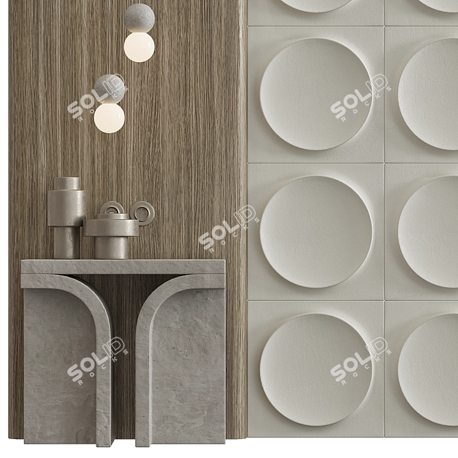 Decorative Wall Composition Panel 3D model image 3