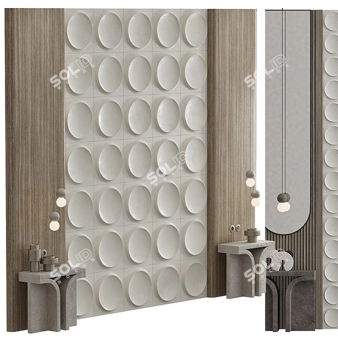 Decorative Wall Composition Panel 3D model image 4