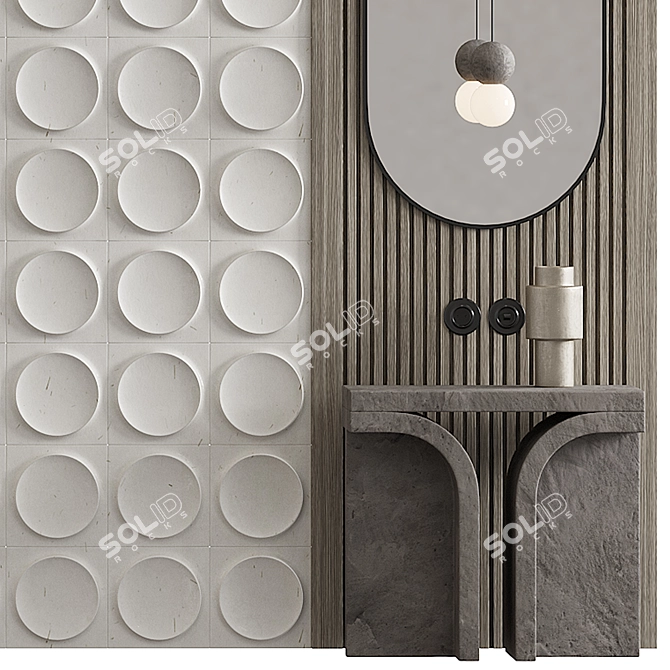 Decorative Wall Composition Panel 3D model image 5