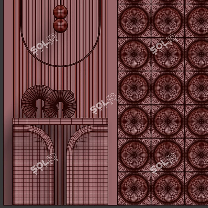 Decorative Wall Composition Panel 3D model image 6