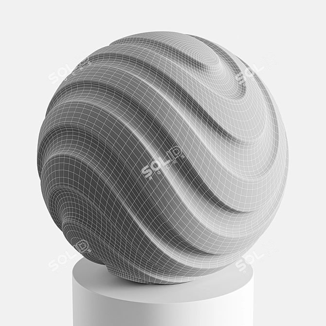 Spherical Abstract Sculpture Model 3D model image 6