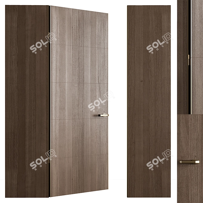 Sleek Modern Frameless Door Set 3D model image 1