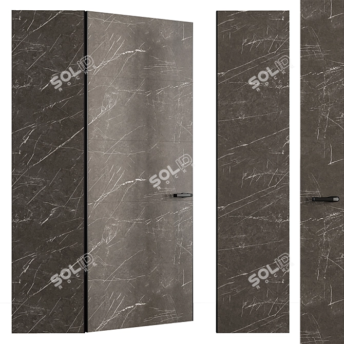 Sleek Modern Frameless Door Set 3D model image 2