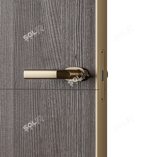 Sleek Modern Frameless Door Set 3D model image 4